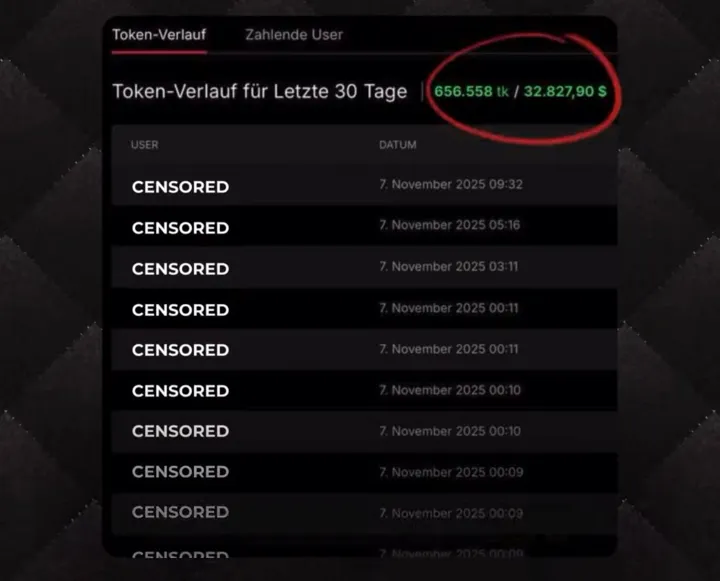 Auszahlungs-Screenshot: 32.827 $ in 30 Tagen